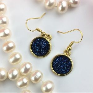 ✨3/20$ LUXURY GOLD TEAL EARRING NEW ✨